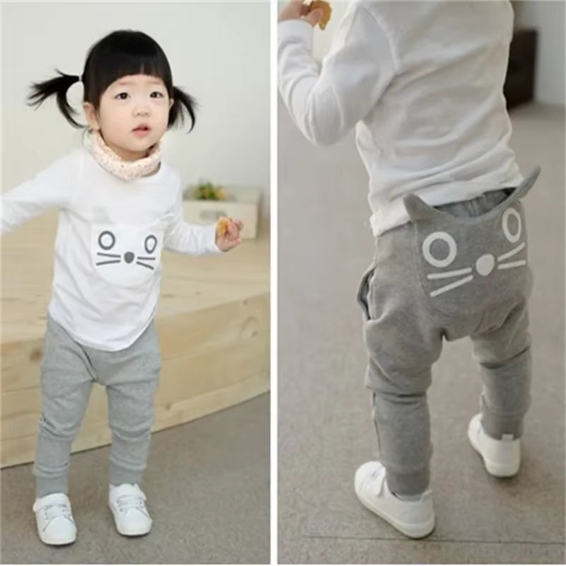 Toddler Baby Pants – Cute Big Mouth Monster Cotton Trousers for Boys & Girls | Cartoon Infant Casual Costume Pants (0-3 Years)