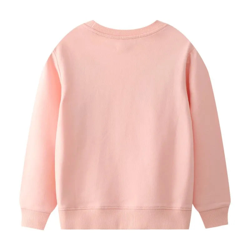 New Arrival Giraffe or Bird Applique Autumn Winter Children Girls Sweatshirts Cotton Baby Clothes Toddler Kids Hooded