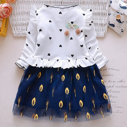 Baby Girl Star Sweater Dress – Toddler Knit Dress for Spring & Autumn | Long Sleeve Casual Outfit for Girls (1–5 Years)