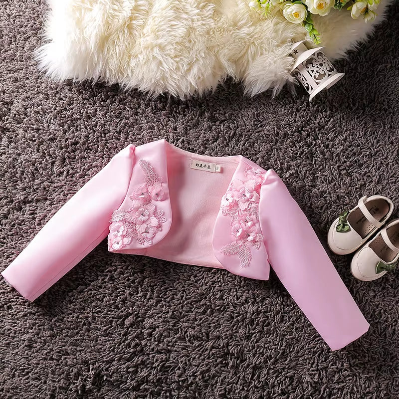 Baby Girl Embroidered Cape Coat - Princess Jacket Shawl for Weddings & Parties | Infant 1-6Y Outerwear