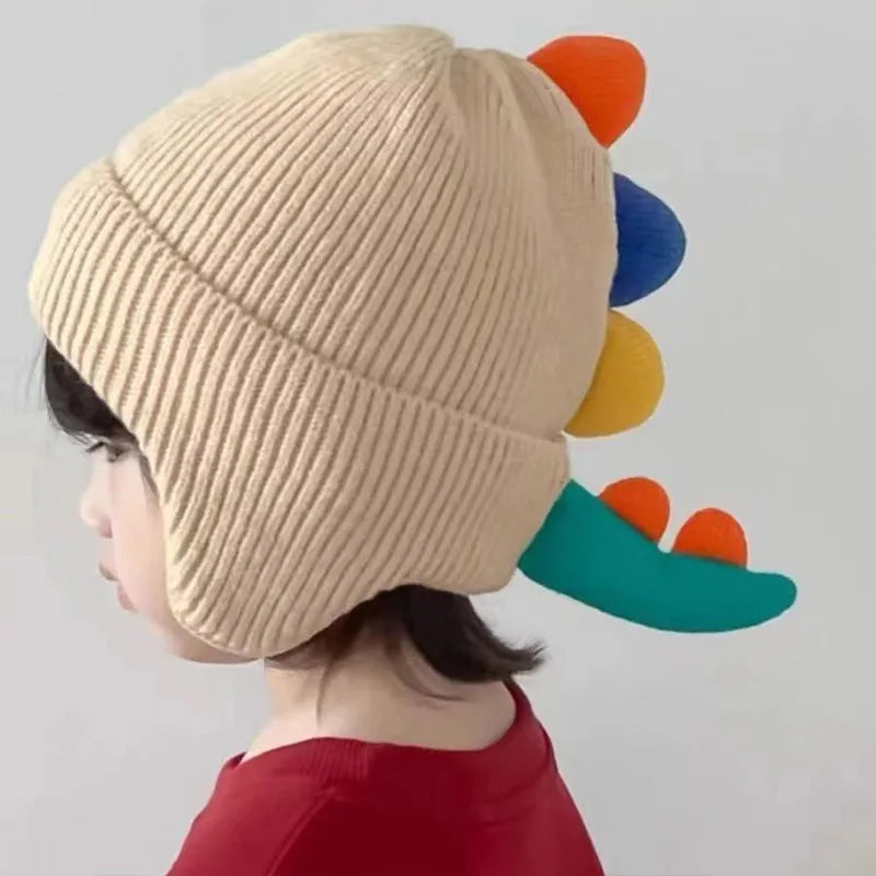 Winter Baby Dinosaur Hat – Warm Knitted Wool Ear Protection Cap for Kids | 3D Cartoon Beanie with Earmuffs (2–6 Years)