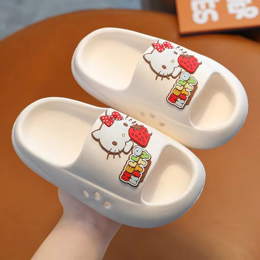 Cute Kids Slippers - Kawaii Hello Kitty & Cinnamoroll Non-Slip Platform Sandals for Home & Beach