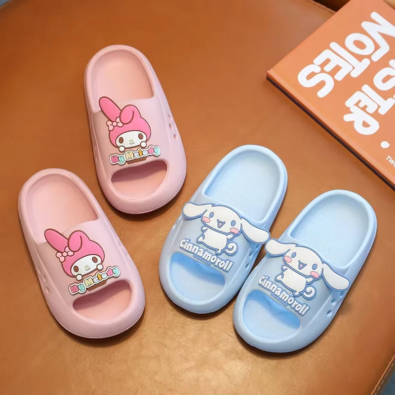 Cute Kids Slippers - Kawaii Hello Kitty & Cinnamoroll Non-Slip Platform Sandals for Home & Beach