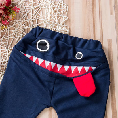Toddler Baby Pants – Cute Big Mouth Monster Cotton Trousers for Boys & Girls | Cartoon Infant Casual Costume Pants (0-3 Years)