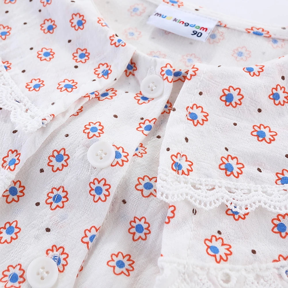 Girls Vintage Floral Dress – Long Sleeve Princess Outfit with Lace Collar | Toddler & Kids Fashion Dress (2-8 Years)