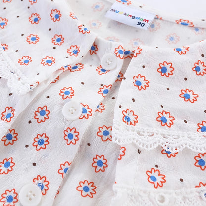 Girls Vintage Floral Dress – Long Sleeve Princess Outfit with Lace Collar | Toddler & Kids Fashion Dress (2-8 Years)