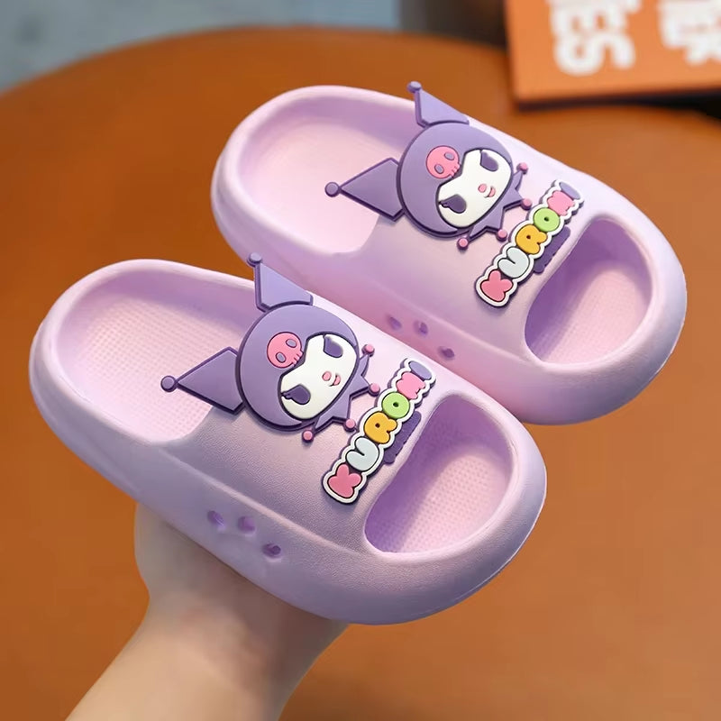 Cute Kids Slippers - Kawaii Hello Kitty & Cinnamoroll Non-Slip Platform Sandals for Home & Beach