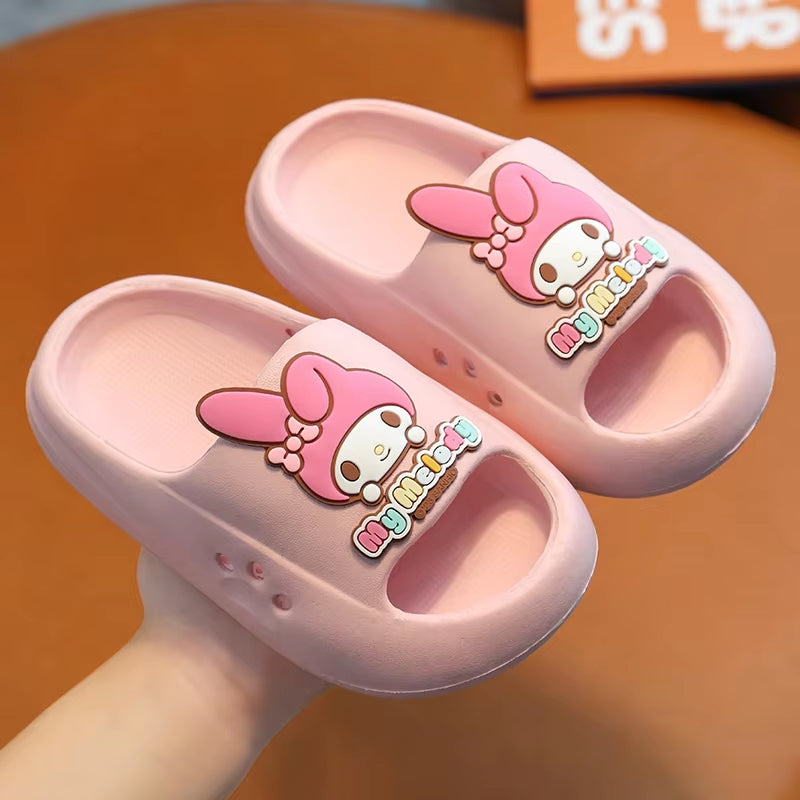 Cute Kids Slippers - Kawaii Hello Kitty & Cinnamoroll Non-Slip Platform Sandals for Home & Beach