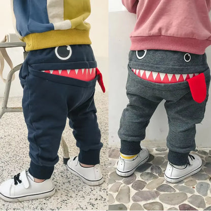 Toddler Baby Pants – Cute Big Mouth Monster Cotton Trousers for Boys & Girls | Cartoon Infant Casual Costume Pants (0-3 Years)