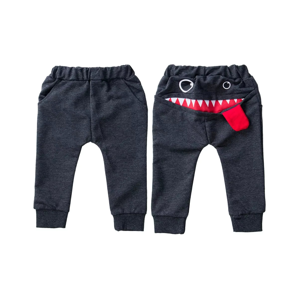 Toddler Baby Pants – Cute Big Mouth Monster Cotton Trousers for Boys & Girls | Cartoon Infant Casual Costume Pants (0-3 Years)
