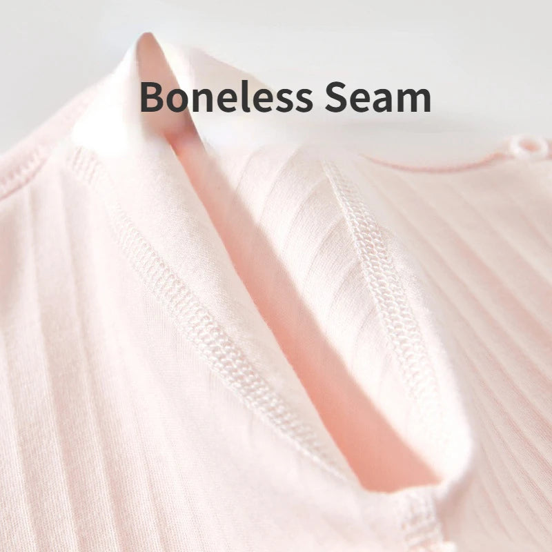 Newborn Baby Cotton Romper – Unisex Long Sleeve One-Piece Jumpsuit | Boneless Pajamas for All Seasons (0–6 Months)